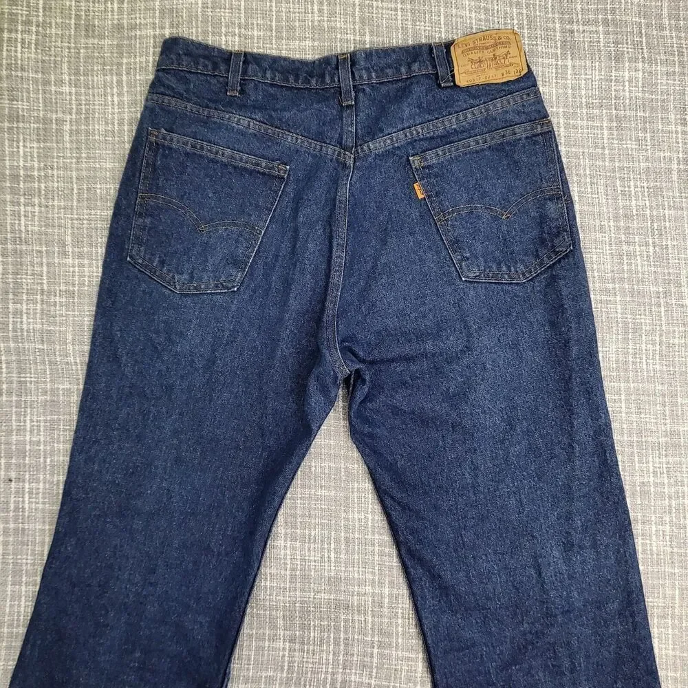 VTG RARE 517 Levi's Orange Tab Boot 20517-0217 Med-Dark Wash Jeans Men's 36x32